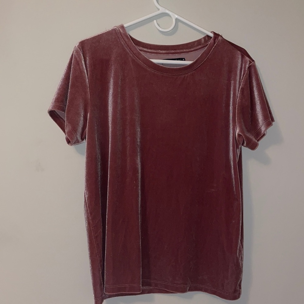 Abercrombie Velvet Mauve Short Sleeve Top
